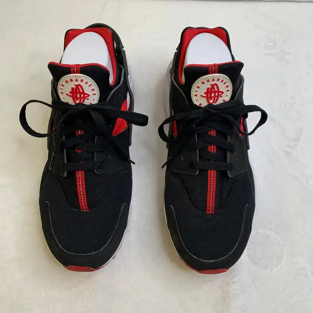Nike Air Huarache Bred 2015 Size 10 Mens Authentic Trainer Runner Low Black Red